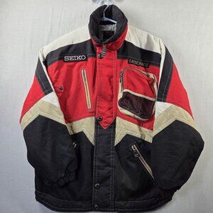 Vintage Descente Seiko Ski Jacket Mens XL Red Black Alpha Thermo Made Japan 80s